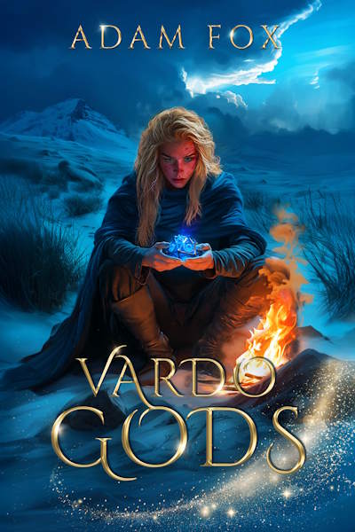 A lonely woman by a fire